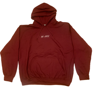 NO JUICE BURGUNDY HOODIE