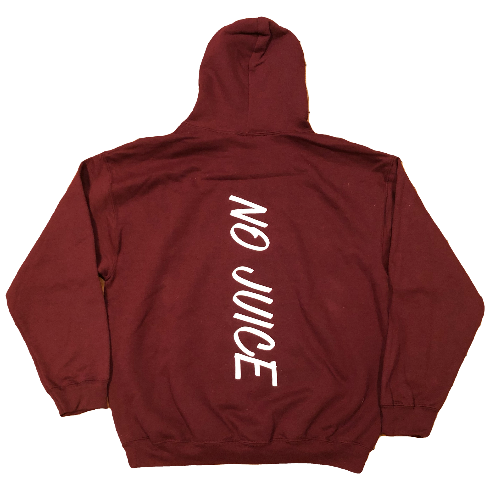 NO JUICE BURGUNDY HOODIE