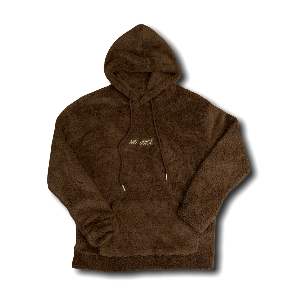 No Juice Brown Sherpa Hoodie