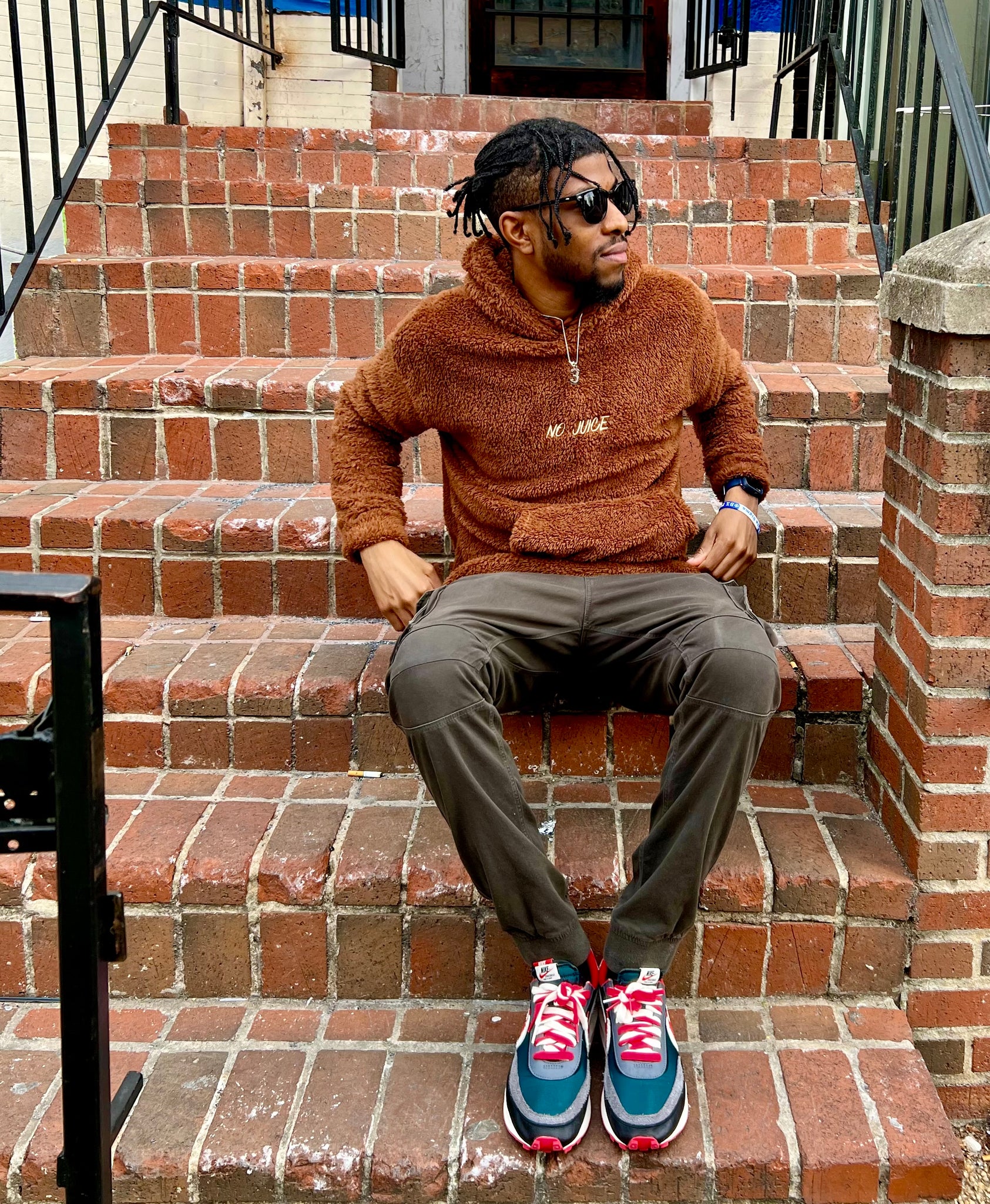 No Juice Brown Sherpa Hoodie